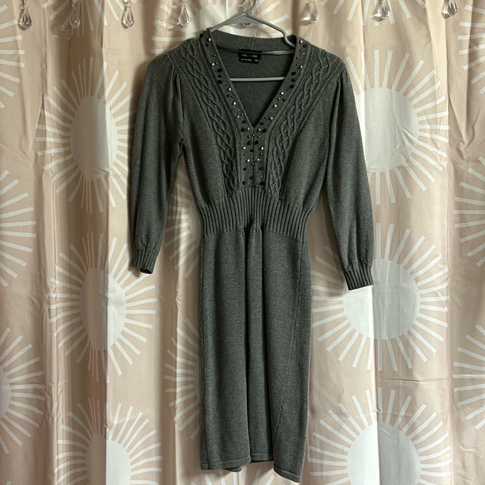 Cute 3/4 sleeve knit sweater dress